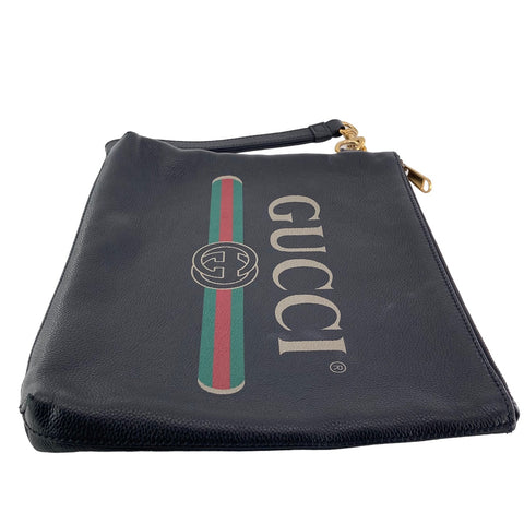 【中古】 GUCCI グッチ ヴィンテージ ロゴ クラッチバッグ メンズ 黒 572770 ストラップ付 セカンドバッグ 23008792 AS