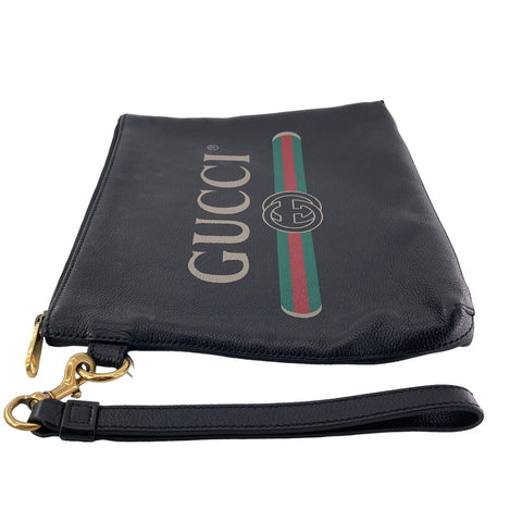 【中古】 GUCCI グッチ ヴィンテージ ロゴ クラッチバッグ メンズ 黒 572770 ストラップ付 セカンドバッグ 23008792 AS