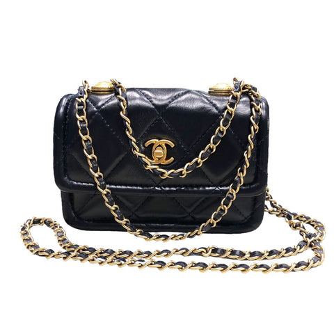 【中古】 CHANEL シャネル  ショルダーバッグ マトラッセ  ミニ マトラッセ ディープブルー 23008897 AK