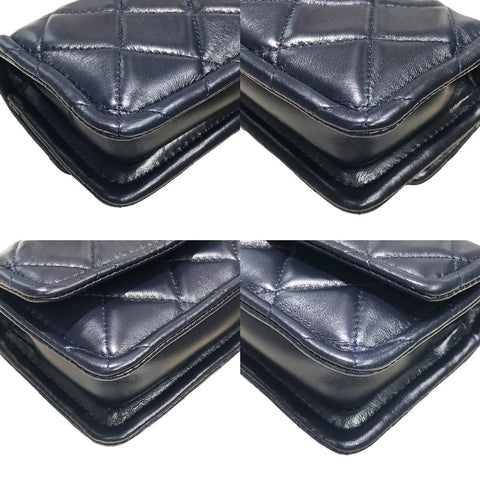 【中古】 CHANEL シャネル  ショルダーバッグ マトラッセ  ミニ マトラッセ ディープブルー 23008897 AK