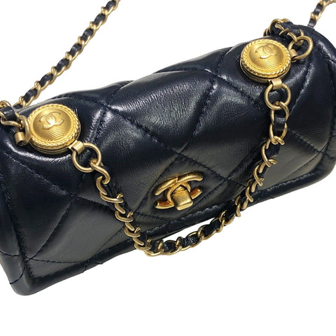 【中古】 CHANEL シャネル  ショルダーバッグ マトラッセ  ミニ マトラッセ ディープブルー 23008897 AK