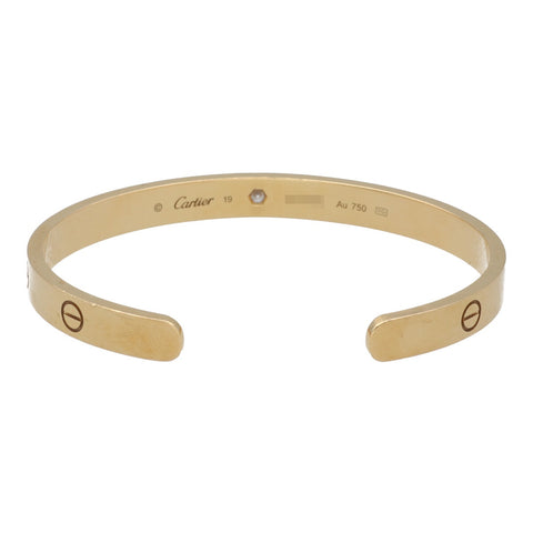 【中古】 Cartier カルティエ LOVE オープン バングル 19 B6029817 K18YG ダイヤモンド イエローゴールド ブレスレット ラブ 23011213 RS