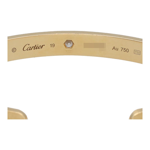 【中古】 Cartier カルティエ LOVE オープン バングル 19 B6029817 K18YG ダイヤモンド イエローゴールド ブレスレット ラブ 23011213 RS