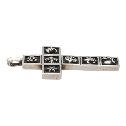 【中古】 CHROME HEARTS クロムハーツ マルチ フレームド クロス ペンダント シルバー アクセサリー ネックレス  23011241 AO