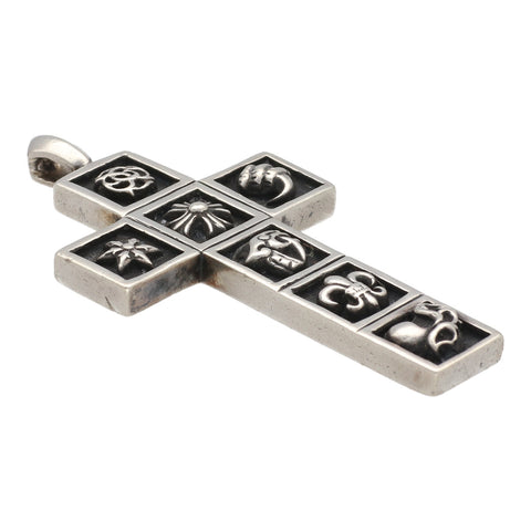 【中古】 CHROME HEARTS クロムハーツ マルチ フレームド クロス ペンダント シルバー アクセサリー ネックレス  23011241 AO