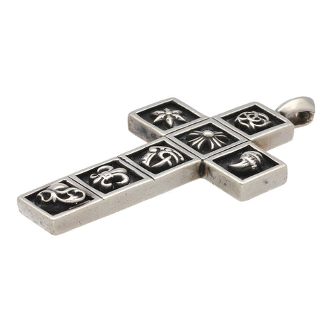 【中古】 CHROME HEARTS クロムハーツ マルチ フレームド クロス ペンダント シルバー アクセサリー ネックレス  23011241 AO