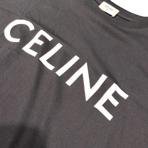 【中古】 CELINE セリーヌ ロゴ Tシャツ ブラック XSサイズ Tシャツ カットソー 半袖 メンズ 23012205 MY