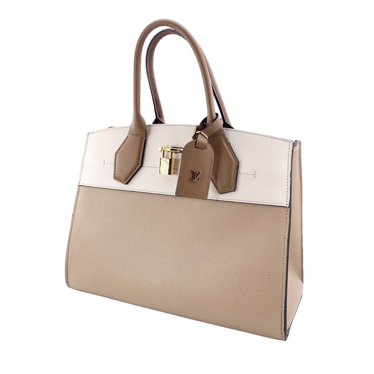 【中古】 LOUIS VUITTON ルイ・ヴィトン シティ・スティーマーMM M53068 パピルス/クレーム/シエンヌ ハンドバッグ 23013170 AK