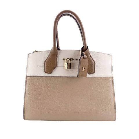 【中古】 LOUIS VUITTON ルイ・ヴィトン シティ・スティーマーMM M53068 パピルス/クレーム/シエンヌ ハンドバッグ 23013170 AK
