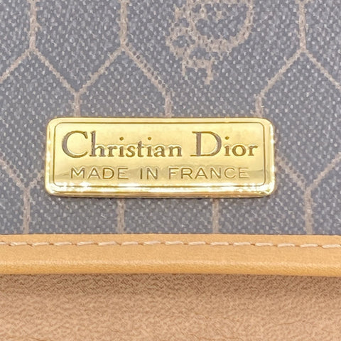 【中古】 Christian Dior クリスチャン・ディオール チェーンショルダー クラッチバッグ ハニカム柄  ブラウン メンズ 鞄 23013370 AS