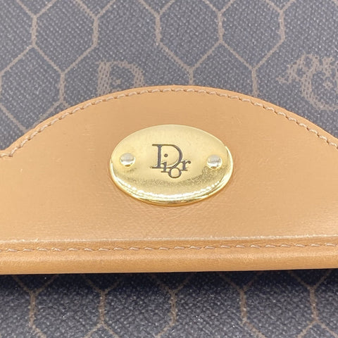 【中古】 Christian Dior クリスチャン・ディオール チェーンショルダー クラッチバッグ ハニカム柄  ブラウン メンズ 鞄 23013370 AS