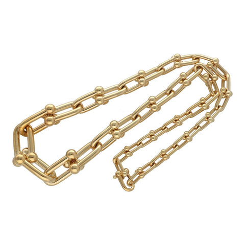 【中古】 Tiffany＆Co. ティファニー ハードウェア グラジュエイテッド リンク ネックレス 60153063 K18YG イエローゴールド チェーン 23013832 RS