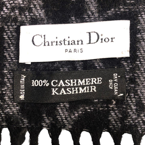 【中古】 Christian Dior クリスチャン・ディオール  レディースマフラー・ストール   オブリーク マフラー ブラック カシミア 23014164 YM