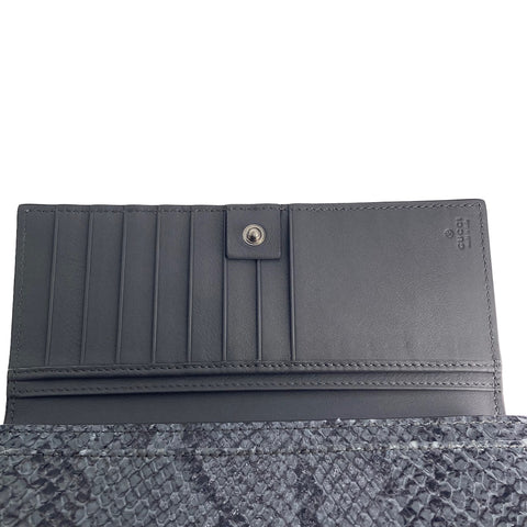 【中古】 GUCCI グッチ  パイソン ロングウォレット 274419･2149  グレー 長財布 23014906 AS