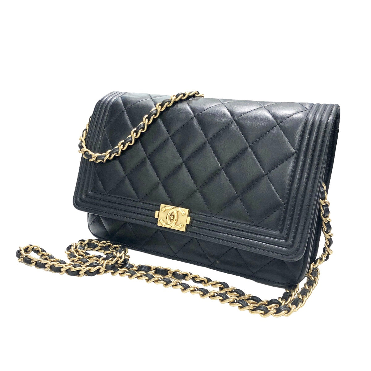 【中古】 CHANEL シャネル ボーイシャネル チェーンウォレット レディース財布 ボーイシャネル  ボーイシャネル チェーンウォレット GP金具 23016096 AK