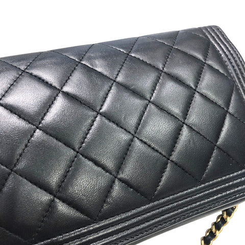 【中古】 CHANEL シャネル ボーイシャネル チェーンウォレット レディース財布 ボーイシャネル  ボーイシャネル チェーンウォレット GP金具 23016096 AK