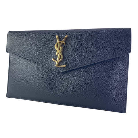 【中古】 Yves Saint Laurent イヴ サンローラン  クラッチバッグ・セカンドバッグ  5657391GF0J1000 アップタウンポーチ  グレインドプードルエンボスレザー bk 23016452 MK