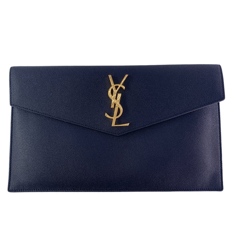 【中古】 Yves Saint Laurent イヴ サンローラン  クラッチバッグ・セカンドバッグ  5657391GF0J1000 アップタウンポーチ  グレインドプードルエンボスレザー bk 23016452 MK
