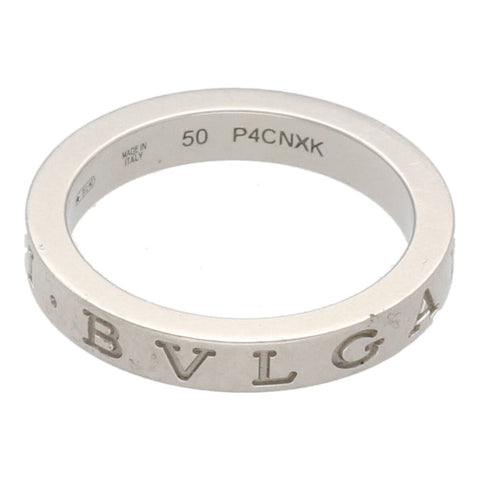 【中古】 BVLGARI ブルガリ 結婚指輪 ダブルロゴリング Pt950 ＃50 10号相当 23016486 MK