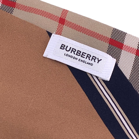 【中古】 BURBERRY バーバリー  レディーススカーフ   ヴィンテージチェック＆ロゴプリント シルク スキニースカーフ 23016781 NT