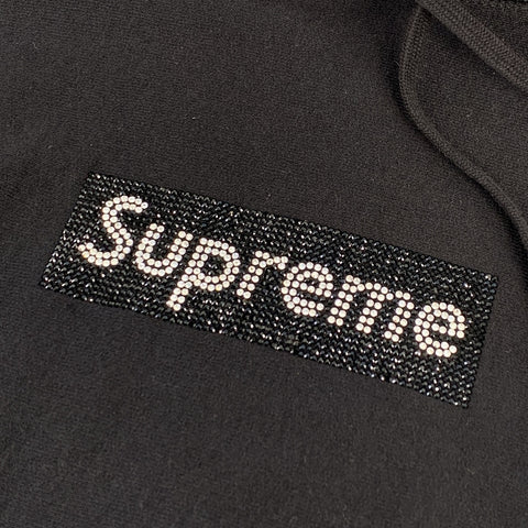 【中古】 SUPREME シュプリーム 19SS SWAROVSKI Box Logo Hooded Sweatshirt M ブラック 黒 スワロフスキー ボックスロゴ プルオーバー パーカー フーディ 23017069 RS