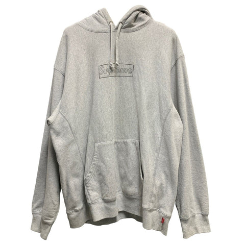 【中古】 SUPREME シュプリーム 21SS KAWS Chalk Logo Hooded Sweatshirt グレー Lサイズ ロゴ パーカー フーディ 23017070DS