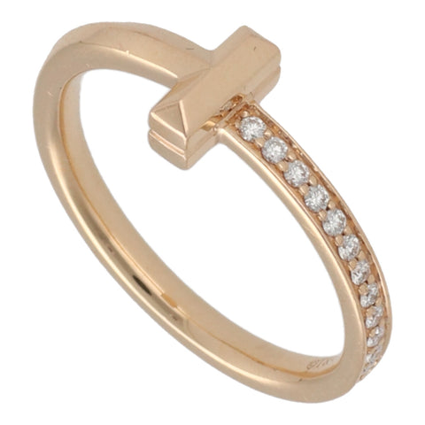 【中古】 Tiffany ＆ Co. ティファニー T ワン リング 2.5MM 15号 67795342 K18RG ダイヤモンド ローズゴールド ピンクゴールド PG 指輪 23017515 RS