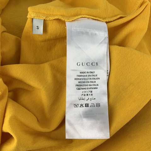 【中古】 GUCCI グッチ アングリーキャット 半袖 Tシャツ S 476035 X5V03 イエロー 黄色 トップス カットソー 23017698 RS