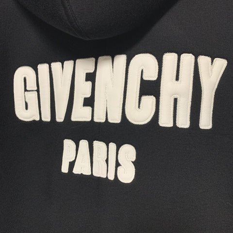 【中古】 Givenchy ジバンシィ ジップアップパーカー 46 BM000Y6003 ブラック ネオプレン レザー ロゴ アウター ブルゾン ジャケット フーディ 23017764 RS