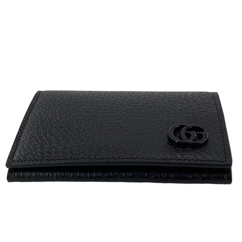 【中古】 GUCCI グッチ  メンズ財布   ダブルG レザー カードケース 黒 メンズ 739435 23017970 AS