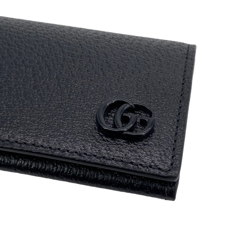 【中古】 GUCCI グッチ  メンズ財布   ダブルG レザー カードケース 黒 メンズ 739435 23017970 AS