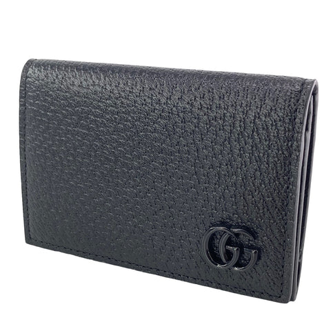 【中古】 GUCCI グッチ  メンズ財布   ダブルG レザー カードケース 黒 メンズ 739435 23017970 AS