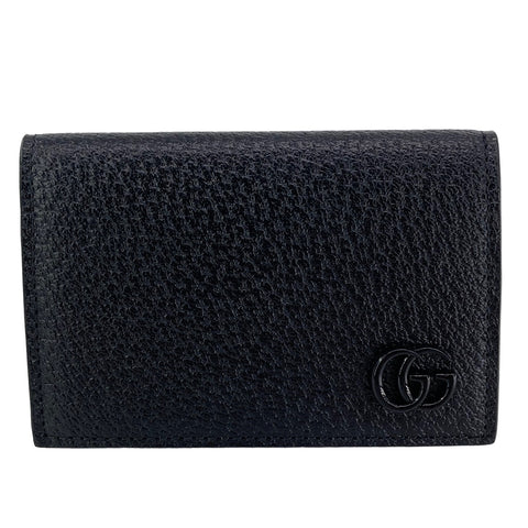 【中古】 GUCCI グッチ  メンズ財布   ダブルG レザー カードケース 黒 メンズ 739435 23017970 AS