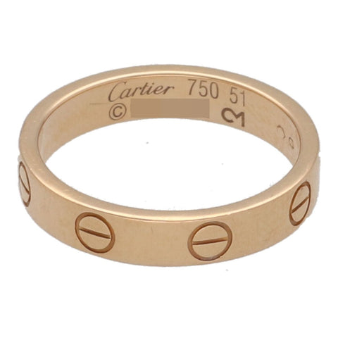 【中古】Cartier カルティエ 指輪 LOVE B4085200 ミニラブリング ピンクゴールド #51 11号相当 23018275 MK