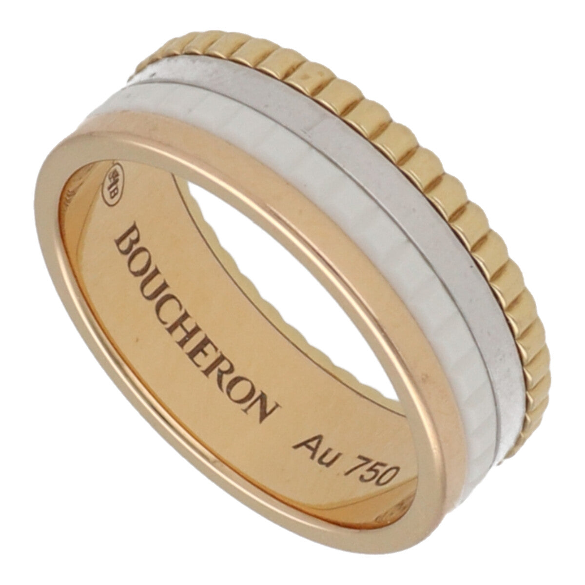 【中古】 BOUCHERON ブシュロン quatre white edition キャトル ホワイト リング スモール 52 12号 JRG01596 K18 WG YG PG セラミック ホワイトゴールド イエローゴールド ピンクゴールド 指輪 23018628 RS