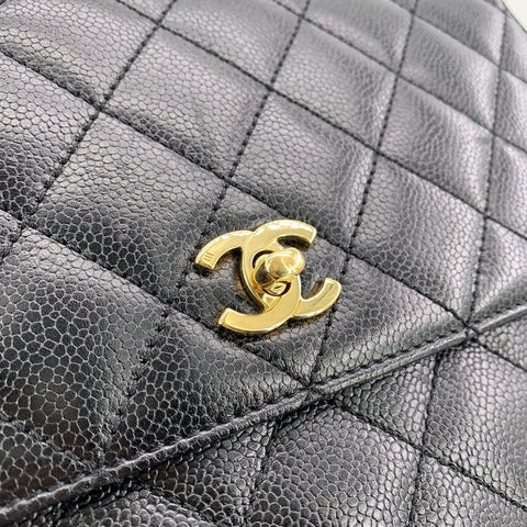 【中古】 CHANEL シャネル ハンドバッグ A12397 ケリー型 キャビアスキン ターンロック ハンドバッグ 23018785 AK