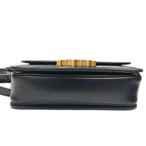 【中古】 CELINE セリーヌ ティーン トリオンフ バッグ シャイニーカーフスキン ブラック ゴールド金具 ショルダーバッグ 188423BF4.38NO 23019601 HO