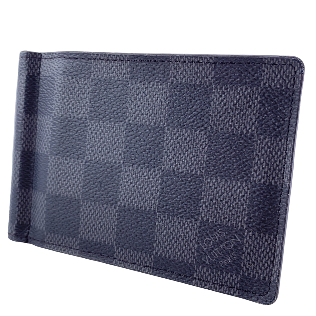【中古】 LOUIS VUITTON ルイ・ヴィトン メンズ財布  ポルトフォイユ・パンス ダミエ・グラフィット 二つ折り財布 ビルクリップ カードケース 23019674 MK
