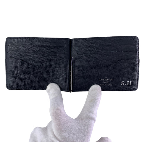 【中古】 LOUIS VUITTON ルイ・ヴィトン メンズ財布  ポルトフォイユ・パンス ダミエ・グラフィット 二つ折り財布 ビルクリップ カードケース 23019674 MK