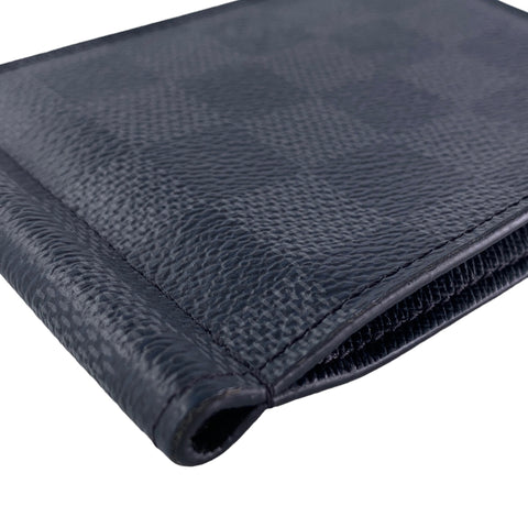 【中古】 LOUIS VUITTON ルイ・ヴィトン メンズ財布  ポルトフォイユ・パンス ダミエ・グラフィット 二つ折り財布 ビルクリップ カードケース 23019674 MK