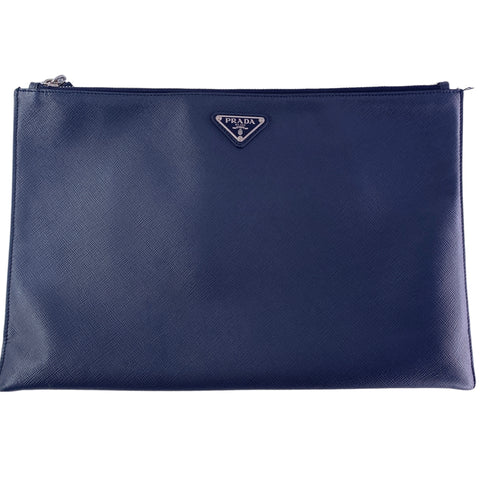 【中古】 PRADA プラダ  クラッチバッグ・セカンドバッグ  2NG001 クラッチバッグ サフィアーノレザー ネイビー ２NG001 23019768 MK