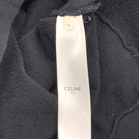 【中古】 CELINE セリーヌ CELINE フーディ コットンフリース パーカー  2Y497670Q.38AW ジップアップ ロゴ メンズ 23020270 AO