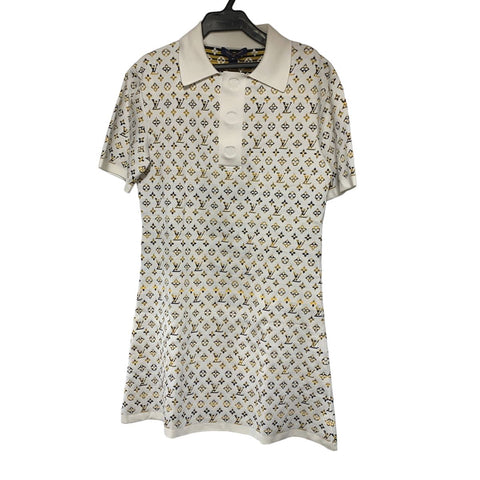 【中古】 LOUIS VUITTON ルイ・ヴィトン パイソンエフェクトモノグラムポロトップ 1ABENP ポロシャツ トップス ワンピース レディース シルク 23020556 AO
