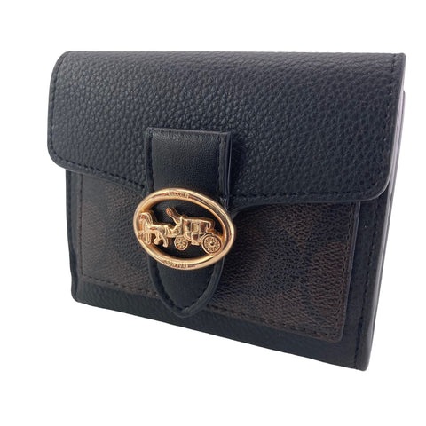 【中古】 COACH コーチ  三つ折り財布 レディース シグネチャー 7250F ブラウン 23020603 AS
