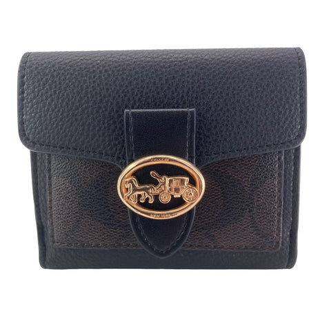 【中古】 COACH コーチ  三つ折り財布 レディース シグネチャー 7250F ブラウン 23020603 AS