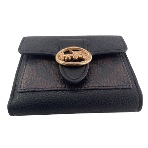 【中古】 COACH コーチ  三つ折り財布 レディース シグネチャー 7250F ブラウン 23020603 AS