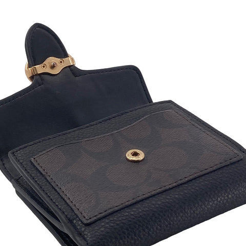 【中古】 COACH コーチ  三つ折り財布 レディース シグネチャー 7250F ブラウン 23020603 AS