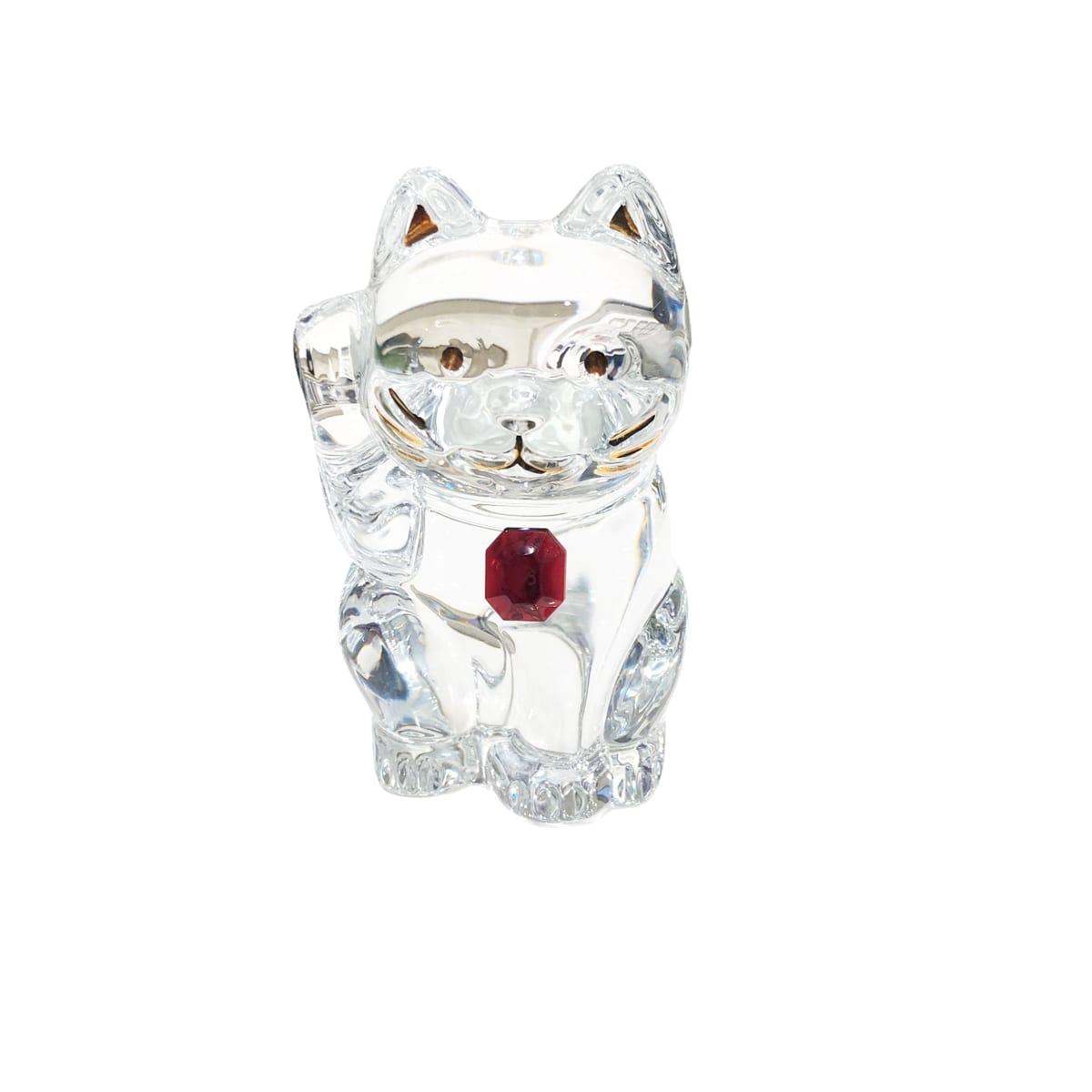 【中古】 BACCARAT バカラ  置物   まねき猫 レツドオクトゴン 23020650 YM