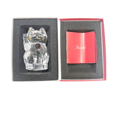 【中古】 BACCARAT バカラ  置物   まねき猫 レツドオクトゴン 23020650 YM