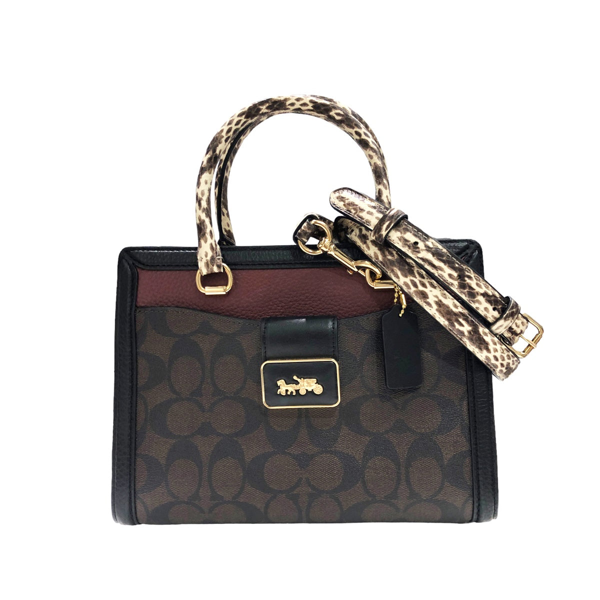 【中古】 COACH コーチ  グレース キヤリーオール・シグネチヤー キヤンバス 2WAY ハンドバッグ CD701 ブラウン 23022341 HO